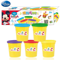 迪士尼(DISNEY)橡皮泥5色装彩泥宝宝DIY无味轻粘土幼儿童手工泥玩具套装 DS1628彩泥5桶