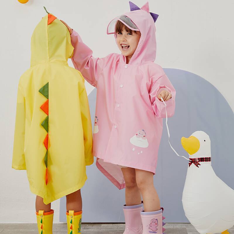 儿童雨衣女童小孩防水23岁宝宝雨披幼儿园学生男童恐龙雨衣套装