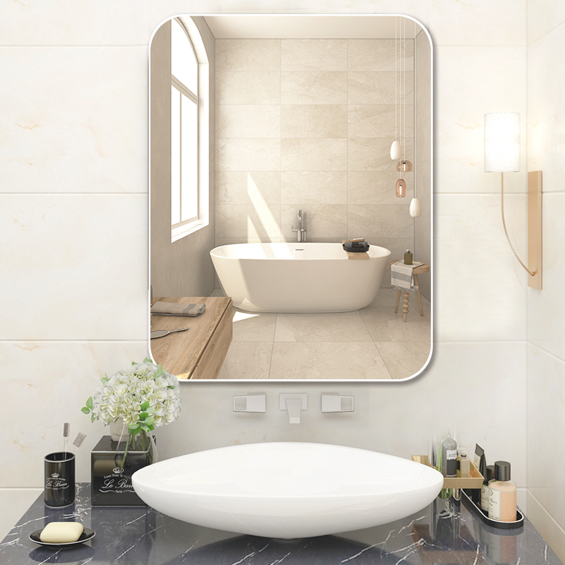 浴室镜子壁挂免打孔卫生间洗澡间洗手池台盆洗脸化妆挂墙式玻璃镜