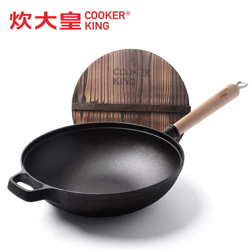 炊大皇(COOKER KING) 炒锅 C30ATQ1 铁器世家一号(单柄炒锅) 铸铁锅具炒菜锅电磁炉燃气通用30cm