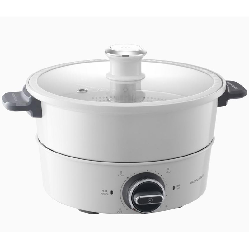 摩飞电器(MORPHY RICHARDS) 多功能锅 家用电火锅料理锅鸳鸯锅电煮锅热锅机械升降 MR9090 椰奶白4L高清大图