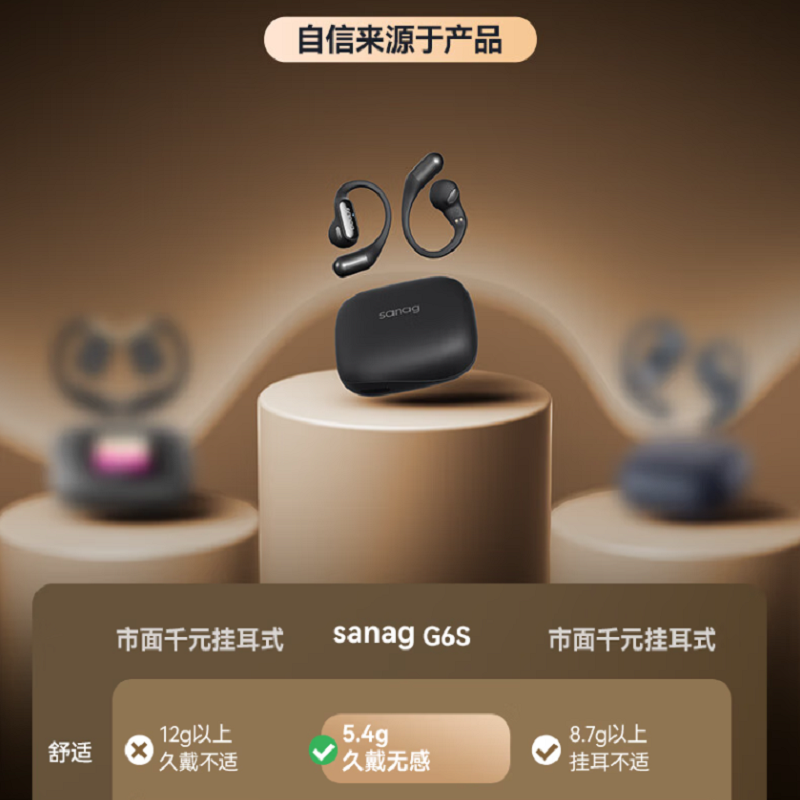 塞那 G6S 挂耳式耳机 米色