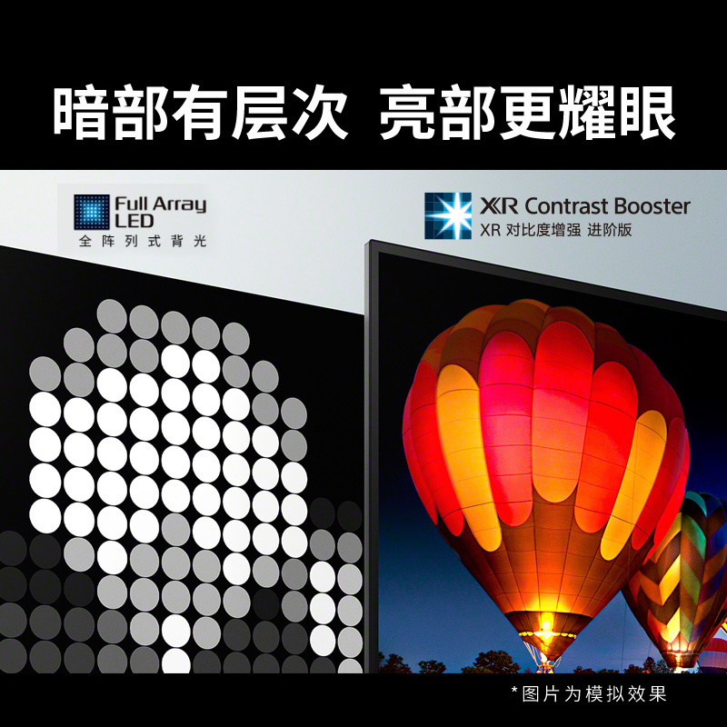 索尼(SONY) XR-65X90J;65英寸;4K/120Hz超高清;能语音全面屏液晶护眼平板;3D环绕声;游戏电视