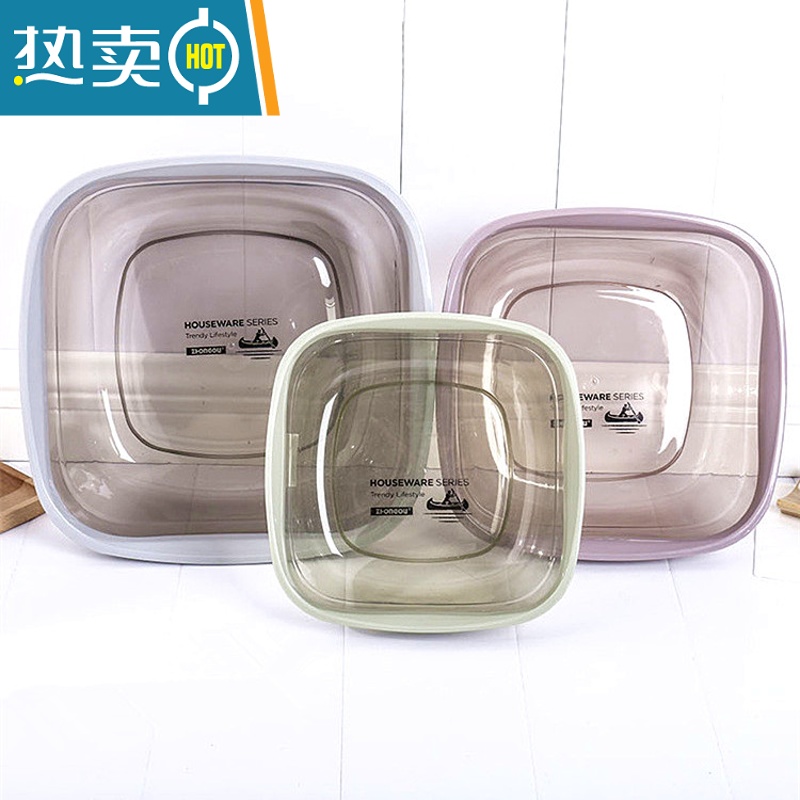 JING PING方形洗脸盆加厚塑料盆学生宿舍洗脚盆家用厨房洗菜盆婴儿洗屁股盆高清大图