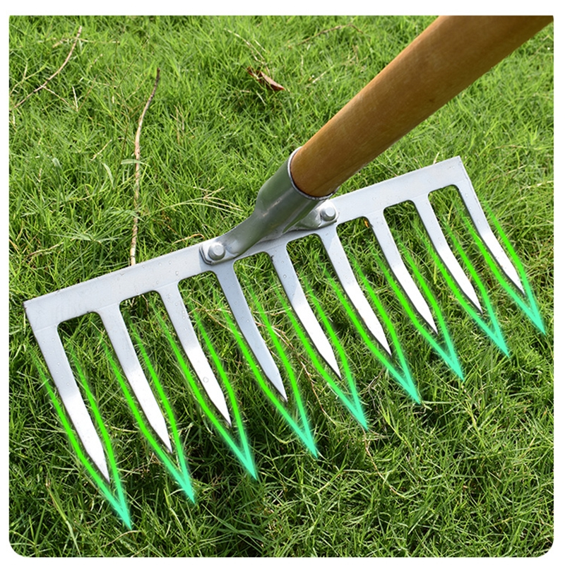理线家耙子九齿钉耙农具铁耙子农用工具翻土松土搂草多齿除草扒子平地