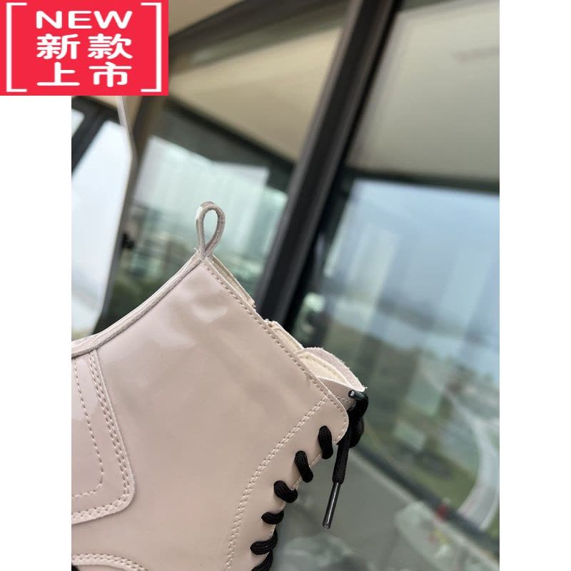 可莉允天喵179!童鞋女童靴子加绒加厚黑色小皮靴二棉鞋儿童马丁靴图片