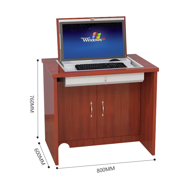 臻远ZY4022308 多媒体翻转电脑桌电教室培训桌隐藏式机房电脑桌 单人位高清大图