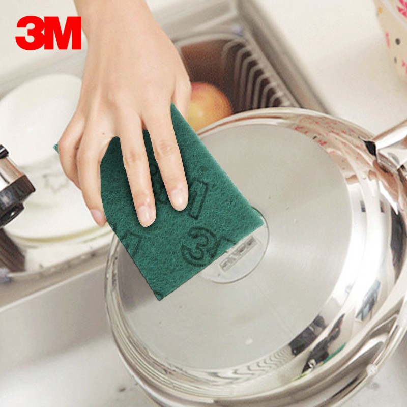 3M百洁布10*15cm 96# 5片/1袋装海绵+金刚砂高清大图