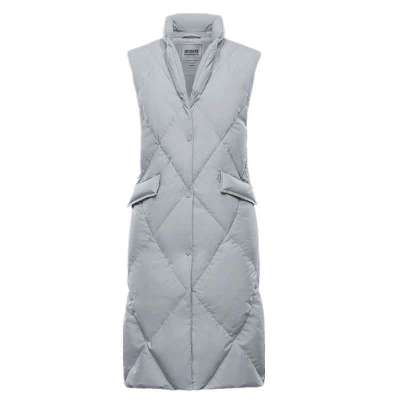 波司登女中长款翻领鹅绒保暖羽绒马甲cb00134102视频