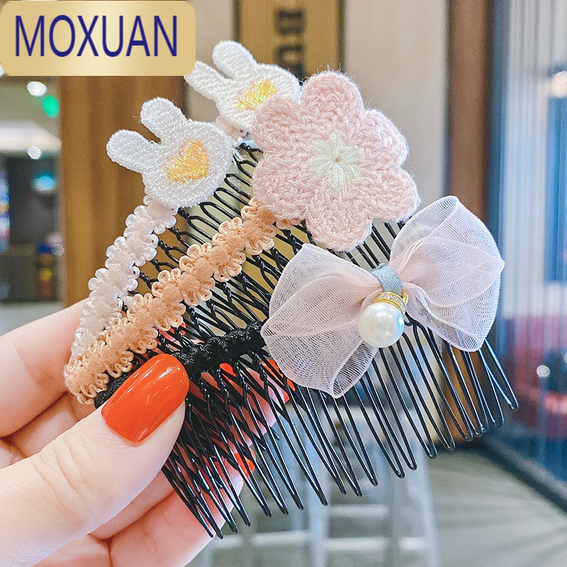 MOXUAN儿童发梳碎发夹子防滑整理发饰韩国小女孩可爱插梳刘海夹女童发卡