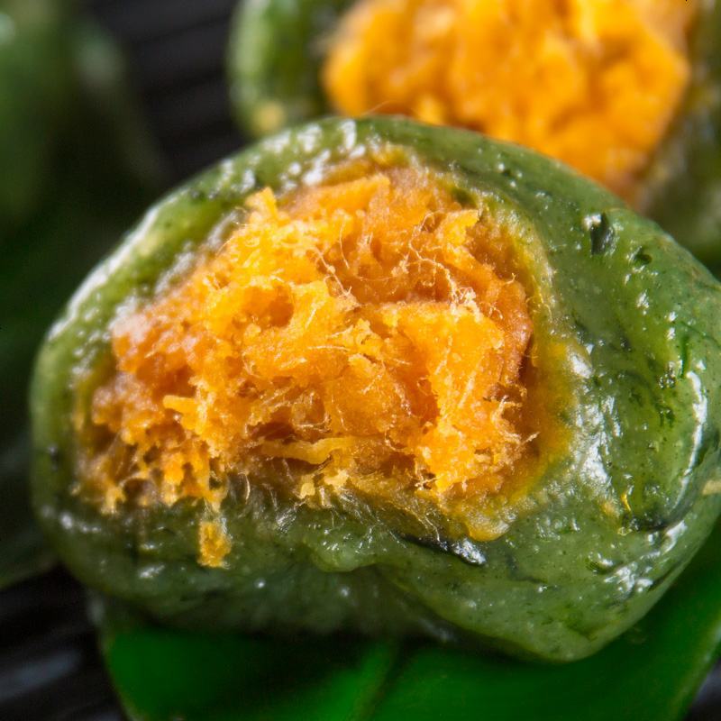 知味观艾草青团网红蛋黄肉松糯米团子清明果子食品小吃麻薯糕点 口味二.蛋黄肉松味青团160g*1盒