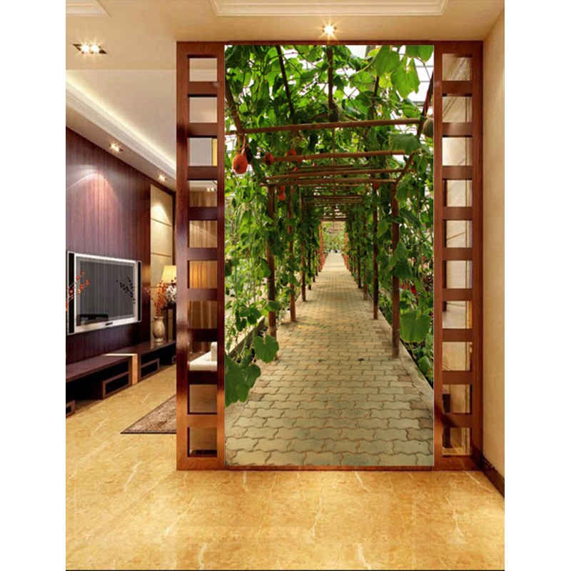 3d立体玄关背景沙背景客厅茶楼植物葫芦藤大型壁画壁纸墙纸壁纸壹德壹