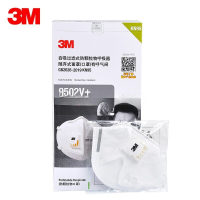 3M KN95口罩防尘防雾霾飞沫颗粒物 防工业粉尘男女通用透气口罩带呼吸阀25只独立盒装9502V+头戴