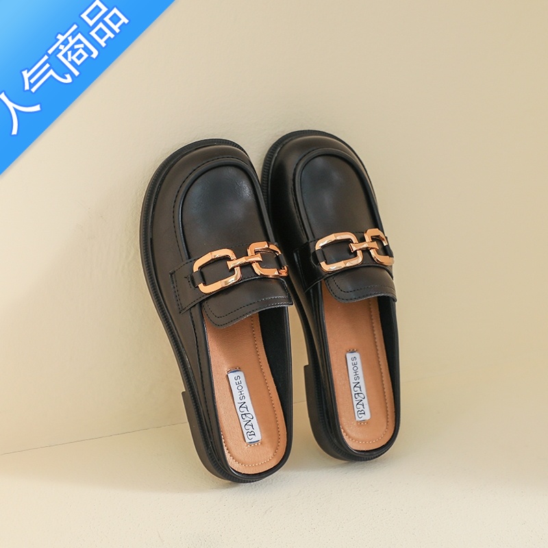 SUNTEK大码女鞋4一43胖脚宽肥夏季新款凉拖包头凉鞋女平底半拖鞋舒服42高清大图