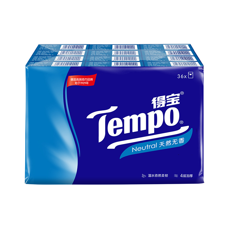 Tempo得宝经典无香迷你手帕纸7片36包纸巾 4层加厚外出迷你便携小包装无香卫生纸餐巾纸(新老包装交替发货)高清大图