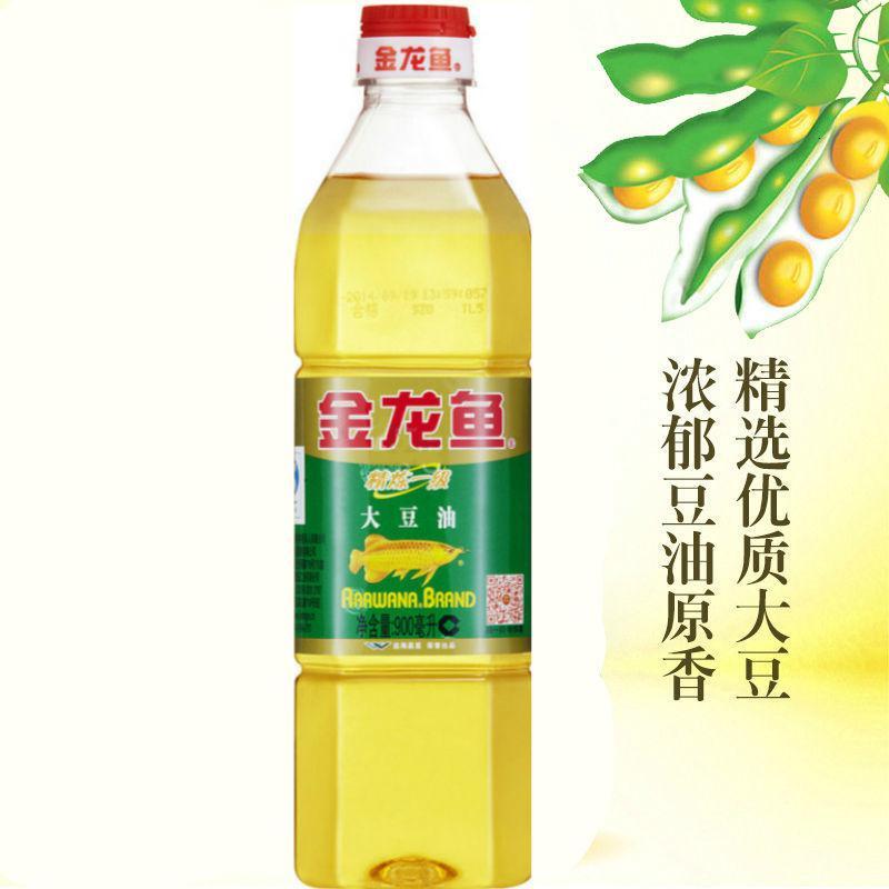 苏宁宜品×金龙鱼 精炼一级大豆油 900ml*3瓶装 家用食用油植物色拉油高清大图