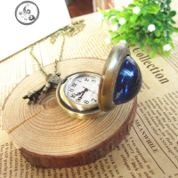 时尚复古翻盖男女士怀表DIY定制照片项链毛衣链生闺蜜日期 铜色怀表（金牛座）