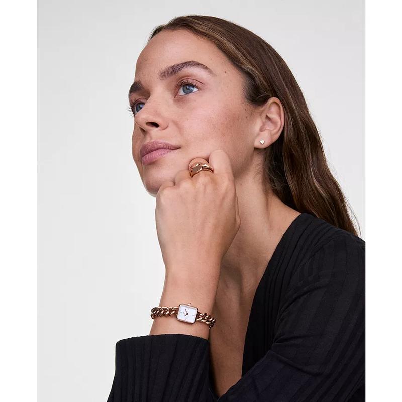 丹尼尔惠灵顿(Daniel Wellington)女士玫瑰金机械表优雅链条设计防水时尚腕表精致礼盒装