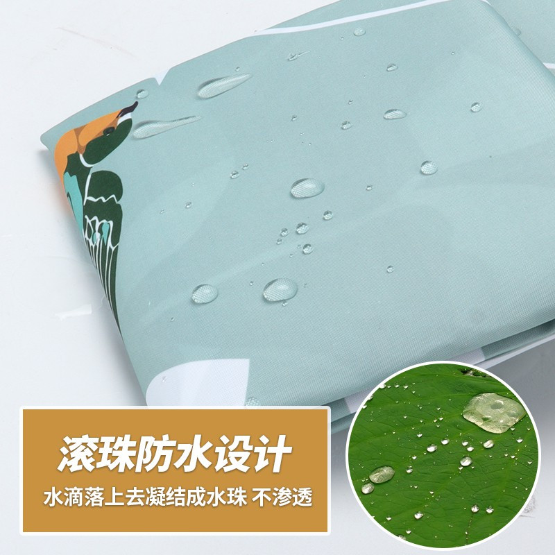 卫生间加厚浴帘布防水浴帘套装免打孔浴室隔断帘帘窗户挂帘 三维工匠