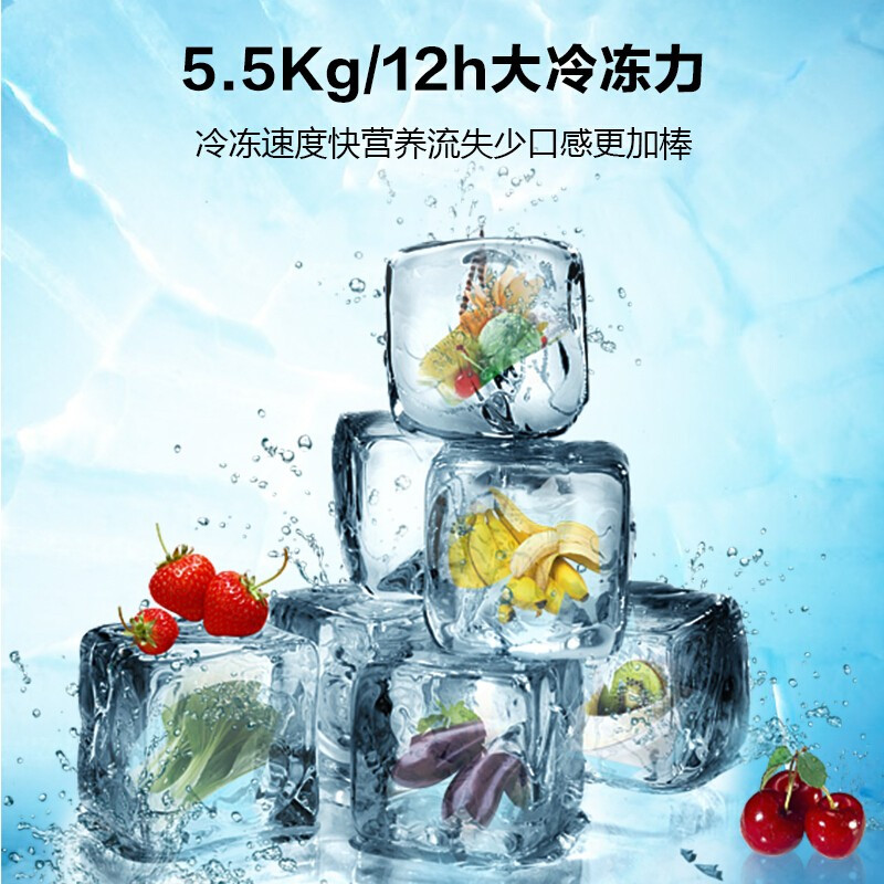 美的(Midea)家用商用冰柜双箱双温冷柜冷藏冷冻卧式冰箱 220VM(E) 妙趣金