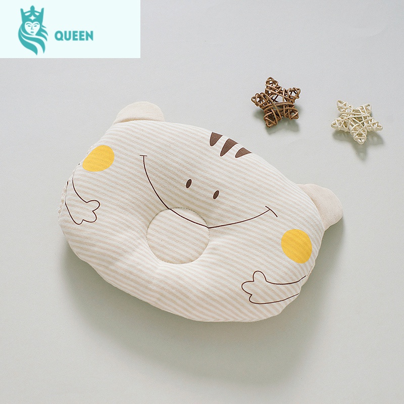 恋名媛贝巢儿童彩棉老虎定型枕椭圆型婴儿枕头宝宝棉环形凹槽枕头