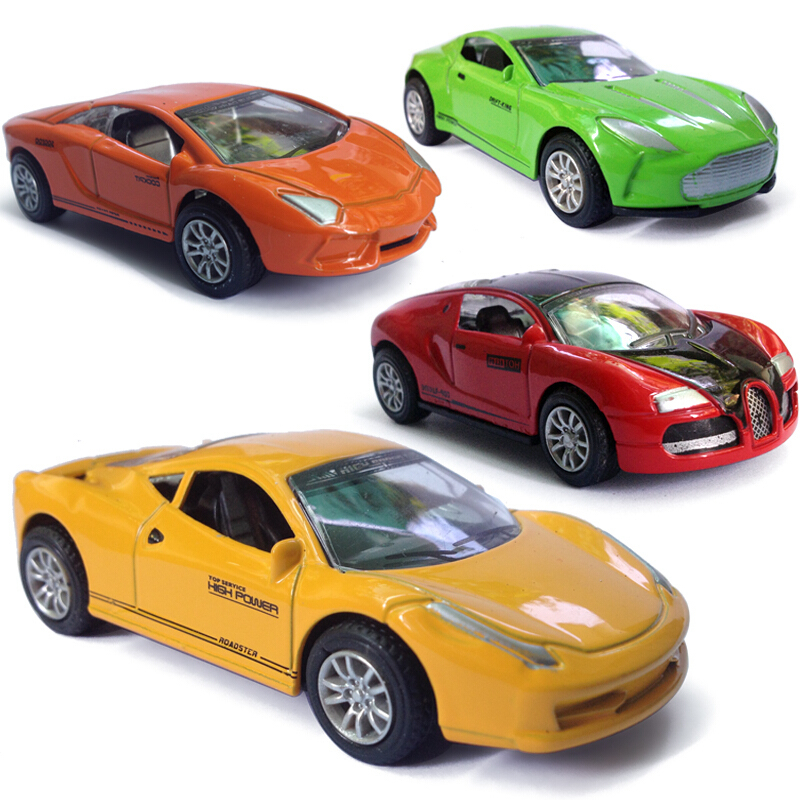 仿真金属回力小汽车套装组合迷你合金儿童玩具车模型男孩一套4款跑车