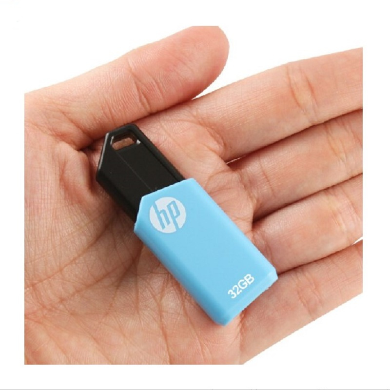 惠普hpv150w32gusb20u盘蓝色推拉滑盖设计时尚便携轻巧存储盘