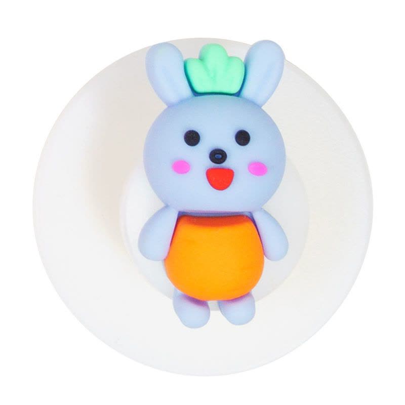 马桶把手掀盖器配件卡通可爱揭盖翻盖防脏手黏贴式创意座便器提手|小兔子（一对）图片