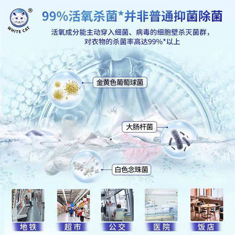白猫 活氧 去渍彩漂粉1kg高清大图