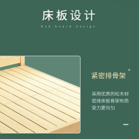 绵冠MIANGUAN实木床公寓床单人床员工宿舍床实木学生床成人现代简约单人床原木色2000*1000mm含床头柜和床垫