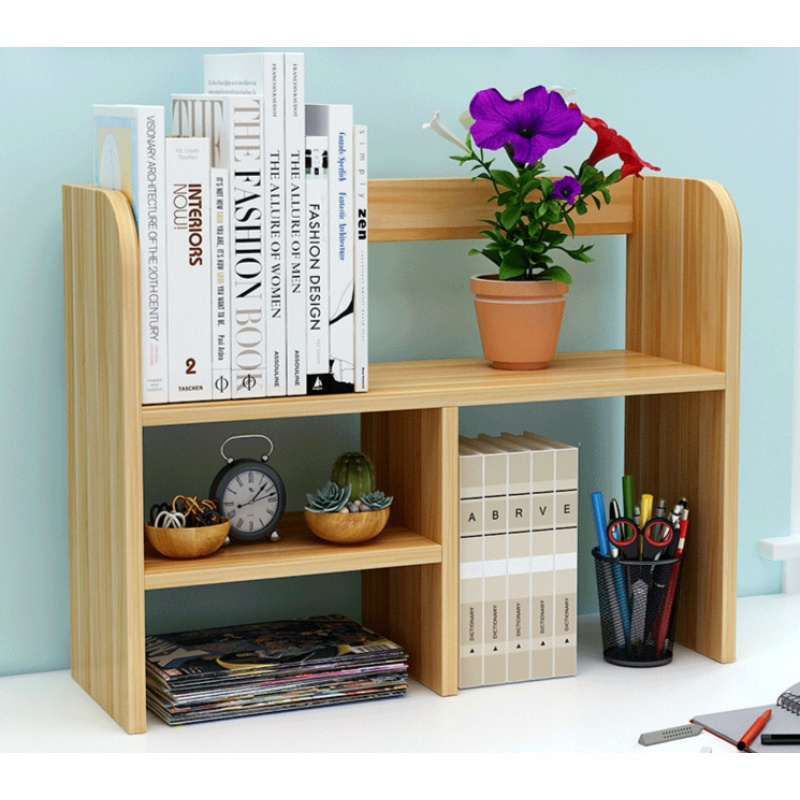 书架学生桌面收纳小架子书柜儿童办公桌上创意伸缩简易置物架书桌