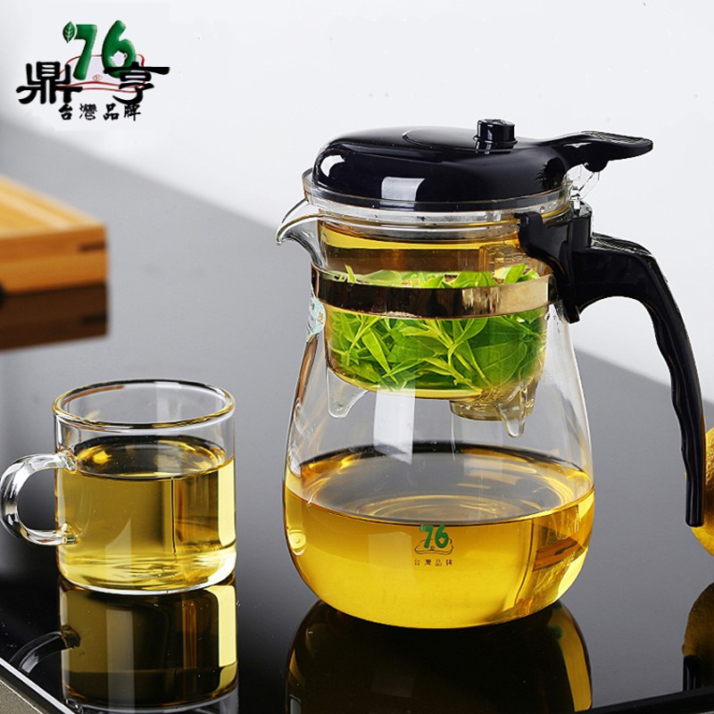 鼎亨台湾按压式办公泡茶飘逸杯家用沏茶过滤茶水分离器玻璃茶壶茶