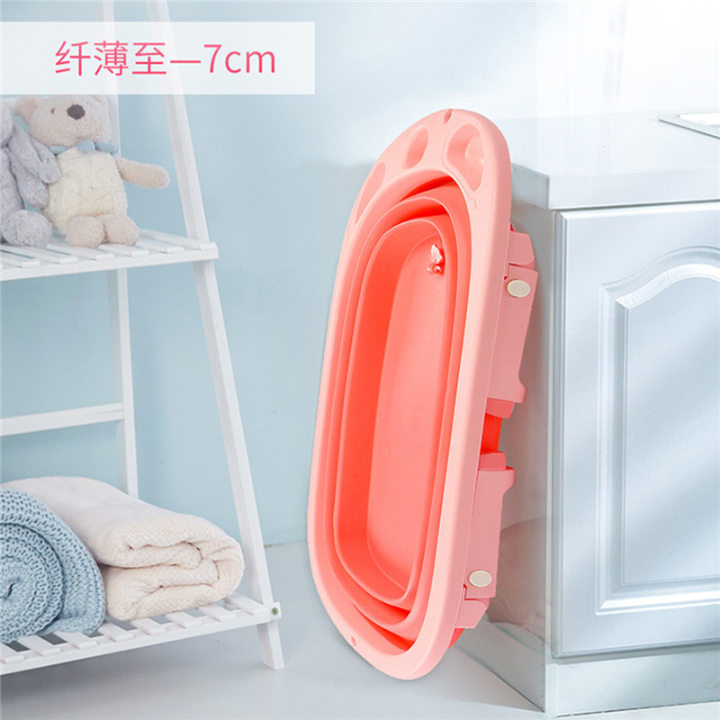 百爱 婴儿折叠浴盆宝宝洗澡盆大号儿童沐浴桶可坐躺通用新生儿用品初生环保PPT-PE材质