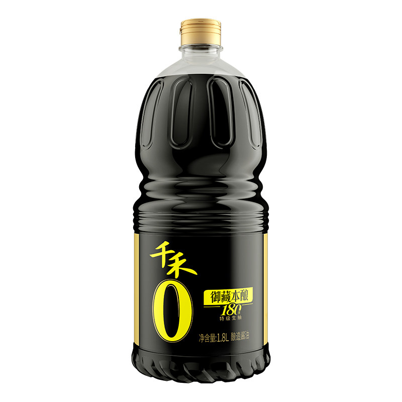 千禾零添加酱油头道御藏180天1L不加味精特级生抽酿造酱油调味料高清大图