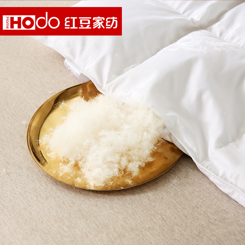 红豆家纺 全棉小提花羽绒被90%绒子秋冬保暖鸭绒被子双人羽绒被高清大图