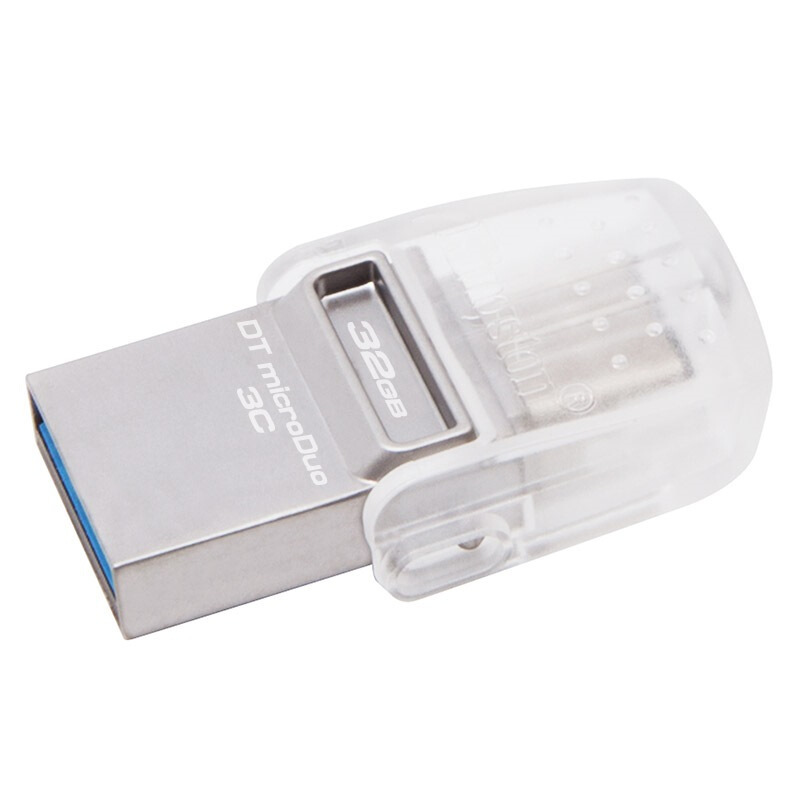 [精选]金士顿(Kingston)DTDUO3C 32GB U盘 USB3.1 和 Type-C 双接口 半透明车载U盘