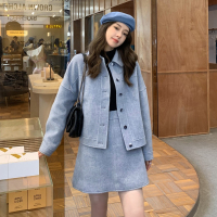[2.5折价96元]唐狮冬装新款毛呢外套女净色短款翻领毛呢半身裙气质设计感(只是半身裙链接)