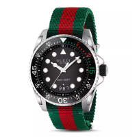 gucci男表瑞士潜水员绿红尼龙表带手表男时尚商务简约休闲百搭男士