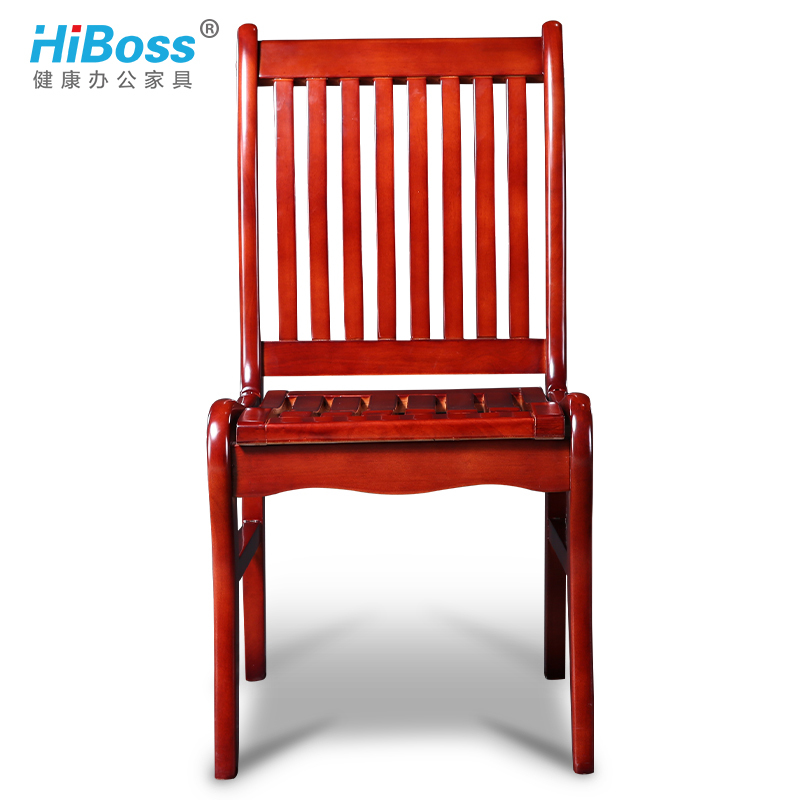 HiBoss实木办公椅电脑椅实木椅子办公室座椅四脚会议椅