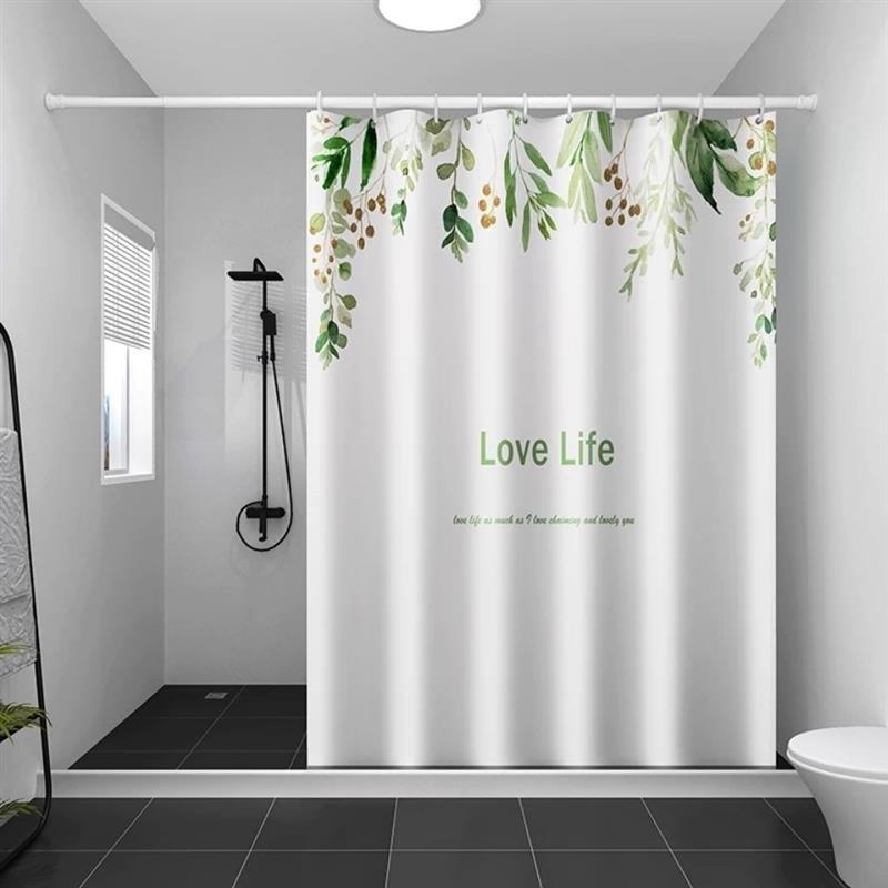 磁性浴帘挡水条伸缩杆套装浴室免打孔淋浴房洗澡隔断防水防霉帘子