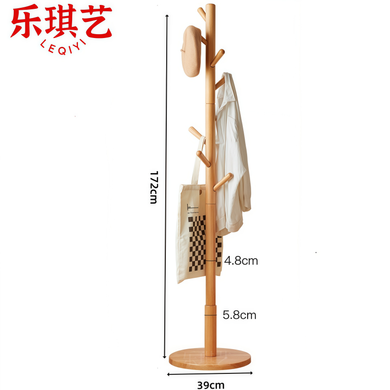 乐琪艺 衣帽架 木质 张高清大图