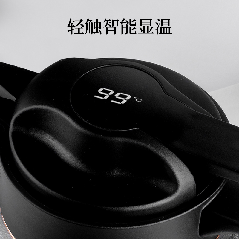 焖大师冰晶纹纯钛保温茶壶M1400T商务办公温显保温老白茶壶高清大图