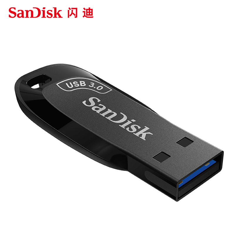 闪迪(SanDisk) CZ410酷邃优盘 USB3.0 高速存储U盘 车载迷你耐用u盘 64GB 黑色