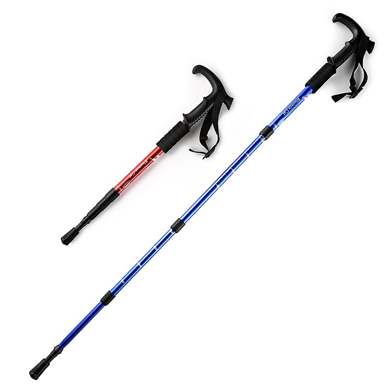 登山杖户外徒步登山手杖t柄迈高登伸缩爬山棍老人拐杖拐棍三节四节