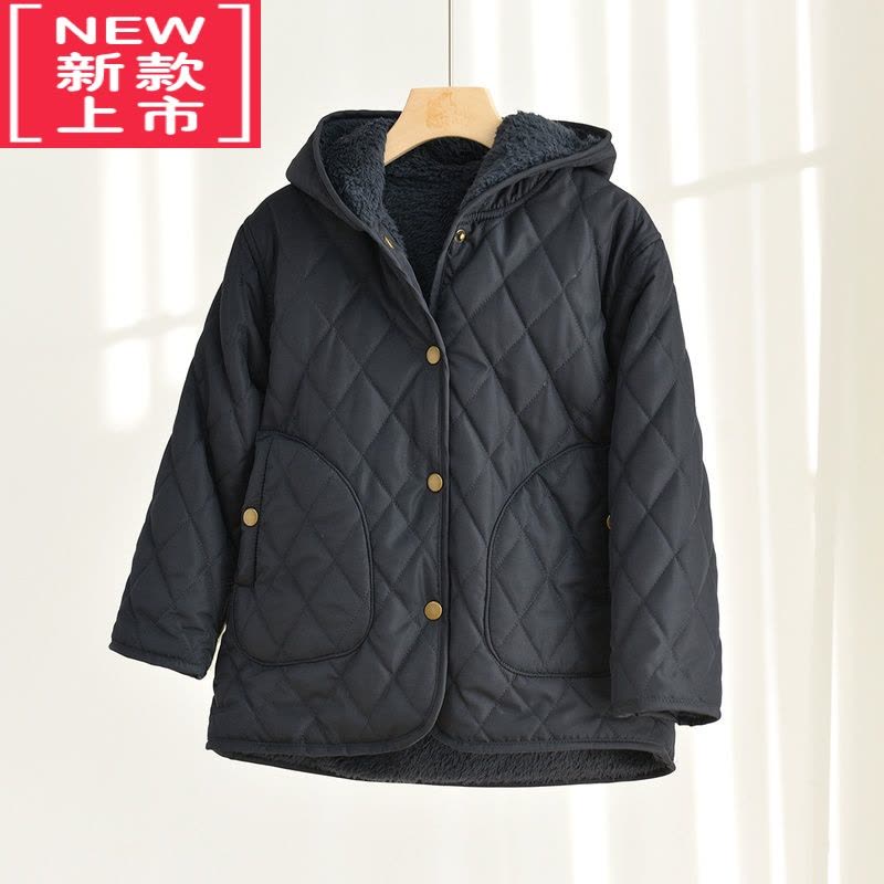 可莉允儿童丝绵连帽棉服 男童女童加绒棉衣 外套中大童冬款童装山东网店图片