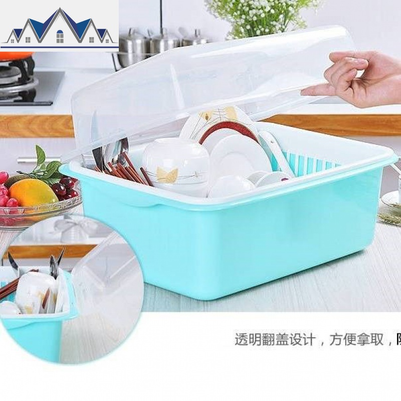 厨房碗柜大号沥水篮带盖碗架塑料碗柜碗筷餐具收纳置物架放碗碟子 三维工匠高清大图