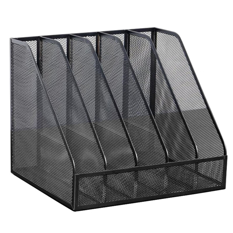 五格办公桌置物架 五联立式金属文件框36*25*25cm 黑色 单位:个高清大图
