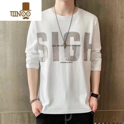 YANXU干活穿的衣服男早秋冰丝长袖t恤夏天户外防晒薄款上衣秋衣夏秋t M 白色307款SIGH