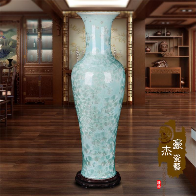 景德镇陶瓷器 结晶釉落地大号花瓶 新房客厅摆件家居酒店装饰礼品 三维工匠 1.4米颜色结晶釉A高清大图