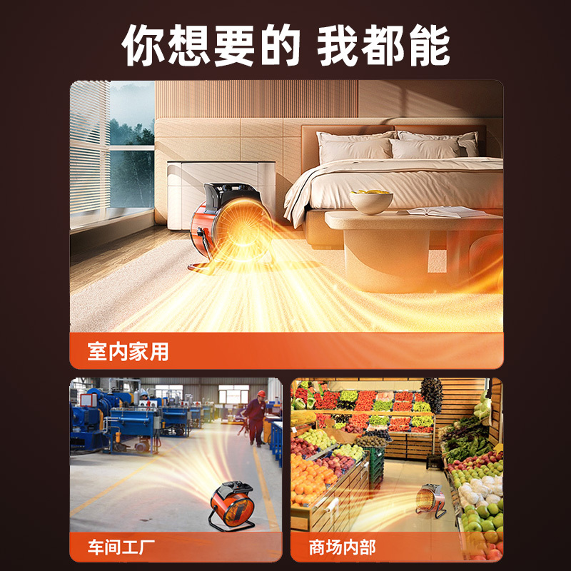 [红色]大款3000瓦★双开关★70-80㎡食堂·车间·大棚